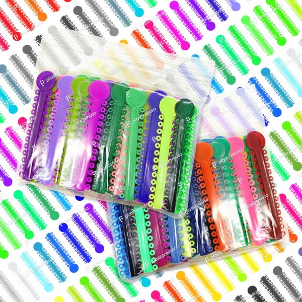 2080 Ligature Ties for Braces - Multicolor Dental Orthodontic Ligature Ties for Brackets - Elastic O-Ring Rubber Bands (2 Bags of 1040)