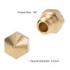 sourcing map 0.4mm 3D Printer Nozzle Head M7 Thread Replacement Brass 5pcs