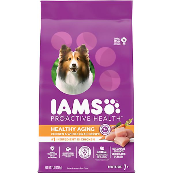 IAMS Proactive Health Dry Dog Food, Chicken, 7 lb for Mature & Senior Dogs