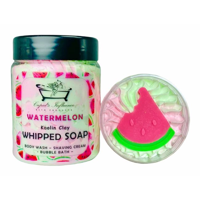 Watermelon Kaolin Clay 180gr Whipped Soap/Body Wash/Shaving Cream/Bubble Bath/Shower Cream/Shower Fluff