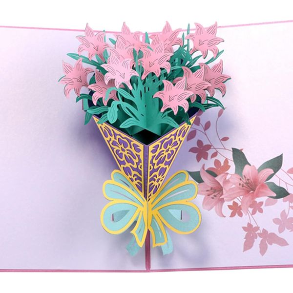 Daffodil Flower Bouquet Pop up Card, Mothers Day Card (Daffodil Flower Bouquet)