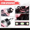 DNA Motoring 44Pcs Level Claw Hammer Long Nose Plier Bits Hand Tools Set Pink