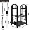 tFireplace Tool Set Log Rack Iron Firewood Holder Lumber Storage Fire Accesso...