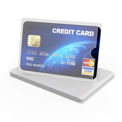 [kwmobile] 10x Credit Card Case Protective Cover - Card Slots, Credit Cards, Bank Cards, Transportation IC Cards, Insurance Card - TPU Silicone Protector Set, translucent
