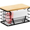 Trash Bag Holder/Dispenser,Garbage Bag Dispenser with Bamboo Top for Laundry ...