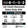 UK Multi-Network Data SIM Card | Automatically Selects the Strongest Network: EE, Three, O2, or Vodafone (1GB - 12 Months)