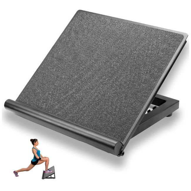 Yes4All 500LBS Capacity Adjustable Calf Stretcher Slant Board - Ankle Incline Board with Full Anti-Slip for Calf Stretching, Strengthen (Steel, 14.6" x 14.6" x 3")