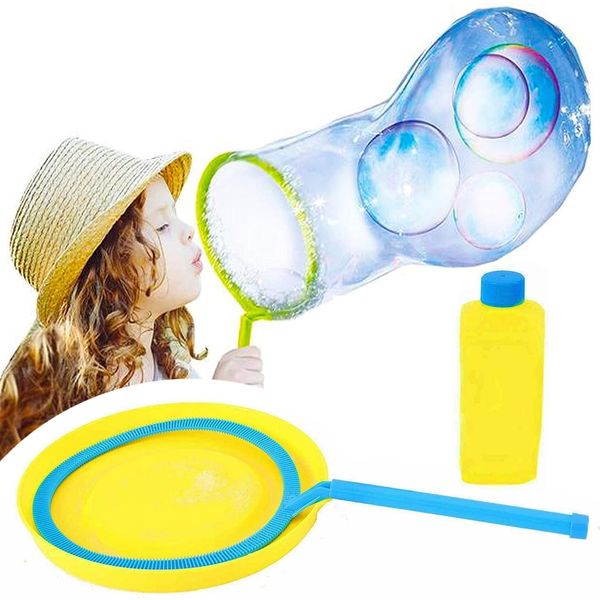 Fun Giant Bubble Kit Amazing Magic Enormous Huge Bubbles Maker Gift Garden Toy for Kids, Bubble Solution Bubble Wand, Party Outdoor Toys