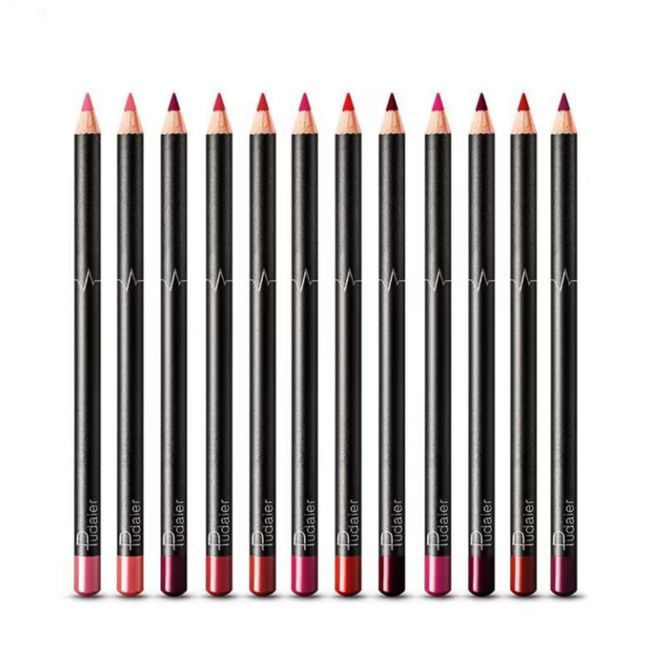 Lip Liner Set, 12 Farben Lippenkonturenstift Set, langanhaltende matte Lippenstift-Lippenliner-Palette