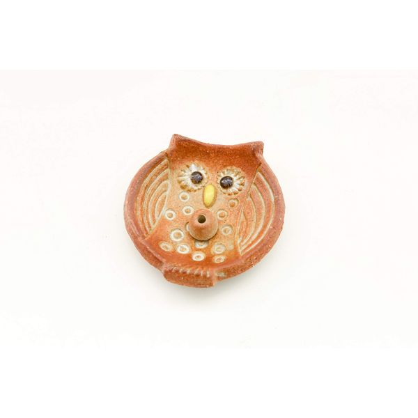 Umekado Shigaraki Ware Owl Incense Plate, Happiness, Owl, Made in Japan, Awaji Island, Baikundo, Incense, Incense, Incense, Incense, Home Use, Stay Home, Home Time, Sooweome, Healing, Commemorative, Gift, Gift, Gift, Gift, Stick, Shigaraki Memorial