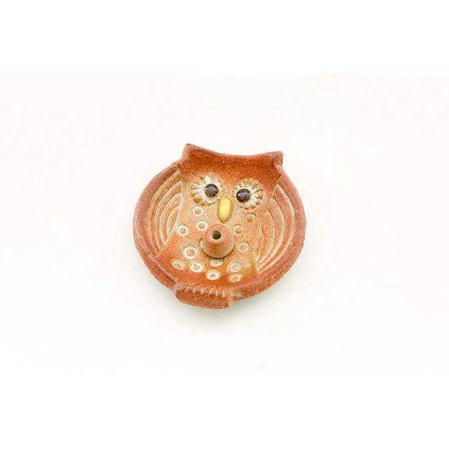 Umekado Shigaraki Ware Owl Incense Plate, Happiness, Owl, Made in Japan, Awaji Island, Baikundo, Incense, Incense, Incense, Incense, Home Use, Stay Home, Home Time, Sooweome, Healing, Commemorative, Gift, Gift, Gift, Gift, Stick, Shigaraki Memorial