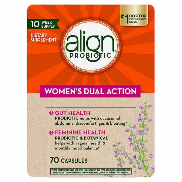 Align Women's Dual Action Probiotic Supplement 70 Capsules Exp - 05/2025+