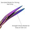 Toenail Scissors Extra Long, 19 cm, Stainless Steel with Micro Teeth (Multi Titanium)