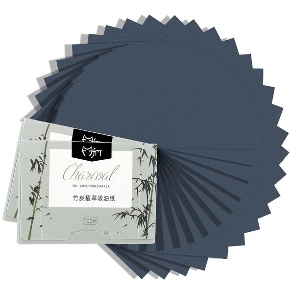 200 Counts Oil Blotting Sheets for Face, 3.9" X 2.8" Oil Absorbing Sheets Oil Control Film with Bamboo Charcoal Oil Face Sheets Face Makeup Blotting Sheets Paper for Women Men Oily Skin