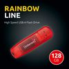 Intenso Rainbow Line 128 GB - Flash Drive - USB 2.0, red