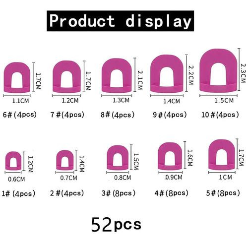 52 Pcs (10 Size) Curve Shape Spill-proof Finger Cover, Nail Polish Edge Anti-Flooding Plastic Template Clip, Beauty Tools Set for Finger Nail Art