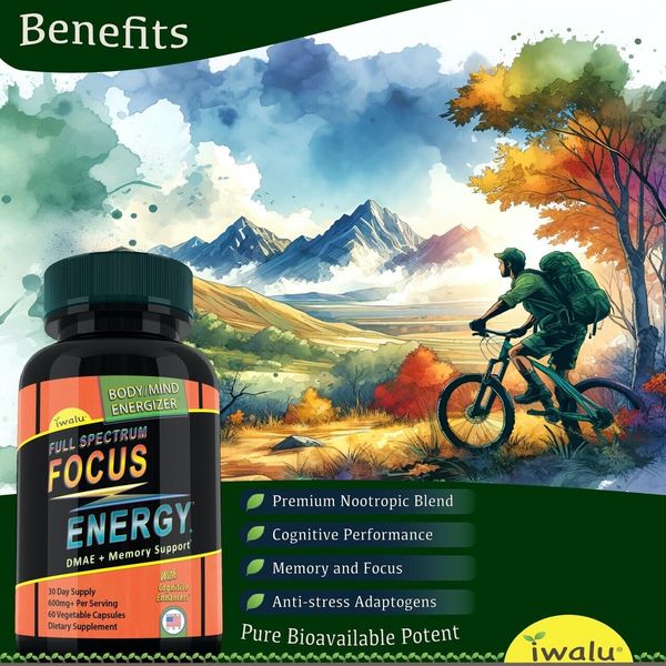 Focus Aid - Productivity Brain Supplement for Memory & Focus - Caffeine Free