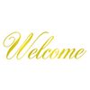 Welcome Wall Sticker Cutting Sticker Waterproof Gold Gold