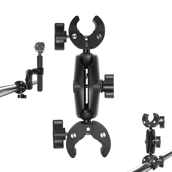 TEKCAM Super Clamp Camera Double Clamp Mount Bracket, Magic Arm Double Ball Head Adapter for Rod, Cross Bar, Camera, Light, Reflector, Light Stand, Tripod, Umbrella, Handlebar, Desktop