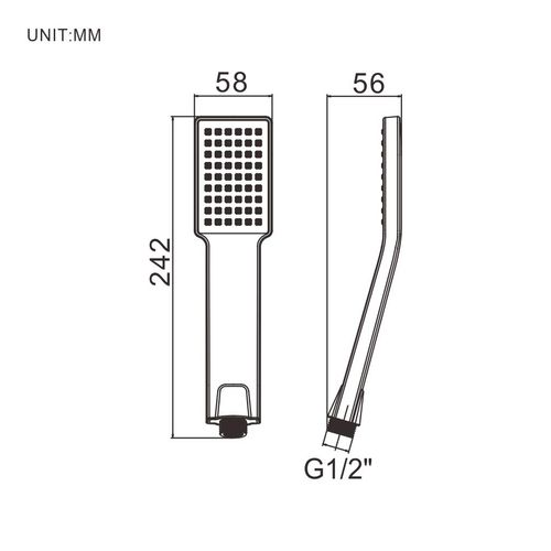 Ibergrif M20202 Shower Head, High Pressure Square Shower Heads, Universal Handheld Shower Head, Saving Shower Head, Rainfall Shower Head for Bath Taps, 1/2" connection, Chrome