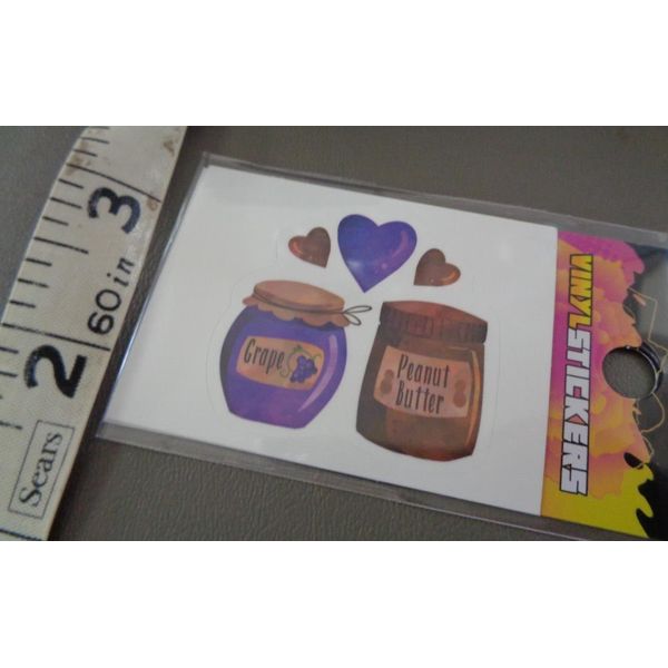 Vinyl Sticker Peanut Butter & Grape Jelly 2 1/2"