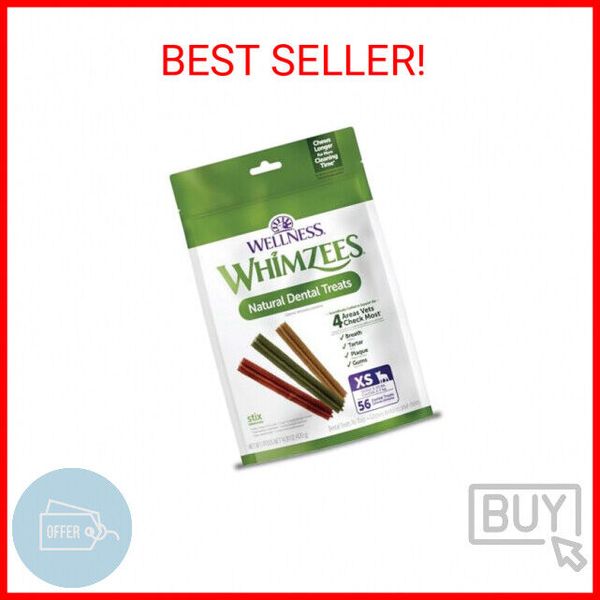 WHIMZEES by Wellness Stix Natural Dental Chews for Dogs, Long Lasting Treats, Gr