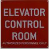 Elevator Control Room Sign (Red,10X10,Aluminium Rust Free)