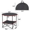 28" Portable Folding Picnic Table Canvas Beach Table for Outdoor Camping Black