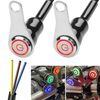 MEIRIYFA LED Motorcycle Switch, 12V Universal Motorcycle Handlebar Switch LED Replacement Modification Bracket Control Push Button - 2Pack, Red Light