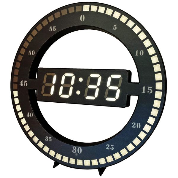 VANGOOD LED Digital Clock, Wall Clock, Automatic Brightness Adjustment, 12H/24H Time Display Mode, Round Shape, Stylish