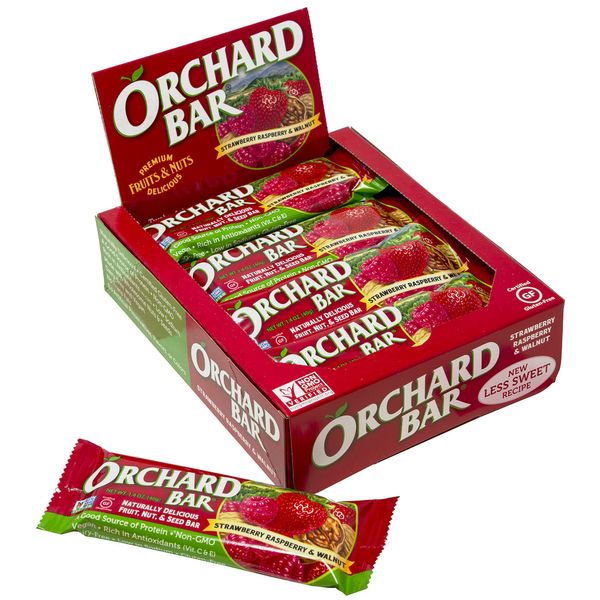 Orchard Bars Non-GMO Fruit & Nut Bars, Strawberry Raspberry Walnut, 1.4 Ounce (Pack of 12)