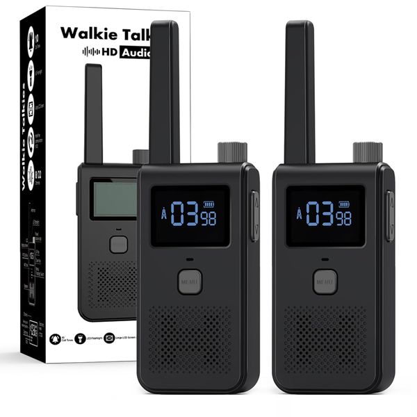 Walkie Talkies for Adults Long Range, HAKPNEW 2 Way Radio 2 Pack with 8 Channels, LED Flashlight, VOX Function for Outdoor Hiking Camping Climbing – Black