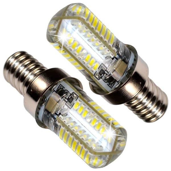 HQRP 2-Pack E12 Base 64 SMD3014 LED Light Bulbs AC 110V Cool White Dimmable