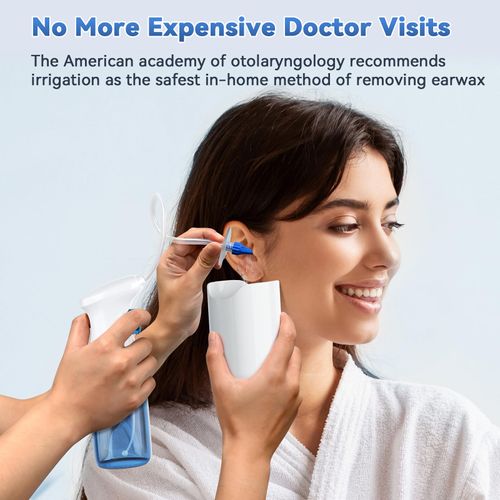 Ear Wax Removal Kit, Qimic Ear Cleaner, Ear Wax Remover for Effective Ear Irrigation Flushing, Complete Ear Cleaning Kit Features 10 Tips for Home Use