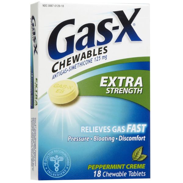 Gas-X Chewable Tablets-Peppermint Creme-18 ct.