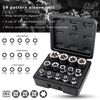 Hniuyun 14Pcs Female E-Torx Star Socket Set, 1/4, 3/8, 1/2 in Drive, E4 - E24 External Torque Socket Tool Kit with Black Case