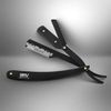BRV MEN Professional GERMAN Steel Straight Edge Barber Razor - 100 Lord Platinum Single Edge Razor Blades - 100% German Stainless Steel Shavette - Shaving Knife For Men and Women - Black