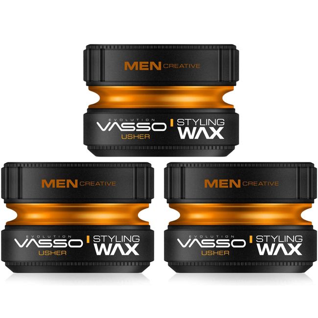 VASSO EVOLUTION MEN CREATIVE PRO AQUA STYLING HAIR WAX USHER 150ml 3 PCS OFFER