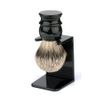 Medium Black Silver Tip Brush + Stand