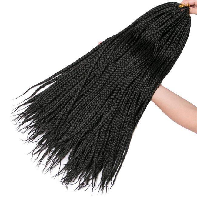 Feibin Hair Extensions, Bundles, Wig, 5 Pairs, Set of 22 Pieces, Braid, Hip Hop Dance, Hairstyle Jumbo Tri-Color Braiding, Gradient Hair Extensions, Braided, Cornrow, Braided, Braided, Unisex, Hip Hop, Hair Extensions, 1B Black