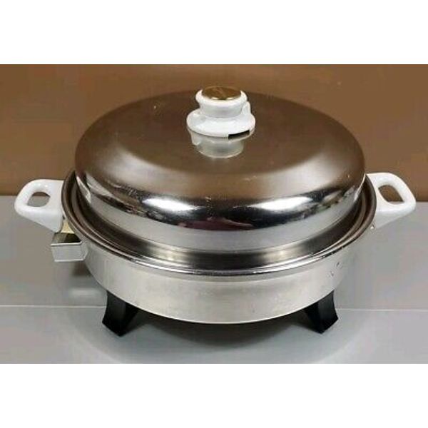 HEALTH CRAFT 12 inch Electric Skillet Liquid Oil Core Stainless Waterless K7273