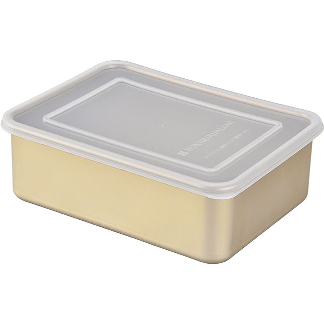 Hokuriku Aluminum Storage Container, No. 5, Aluminum, Square Container, Small Devices, Made in Japan, Gold