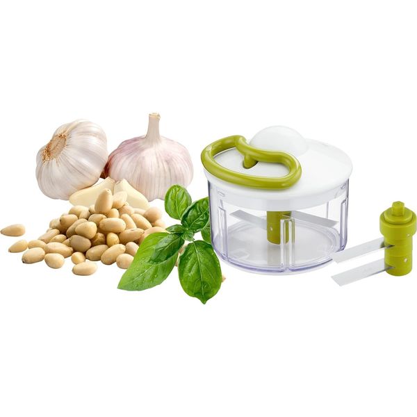 Tefal K1330404 Manual Food Chopper and Mixer with Stainless Steel Blades for Vegetables, Onions, Herbs and Nuts, 5 Second Chopper, 500 ml, Green - Dark Citronnelle