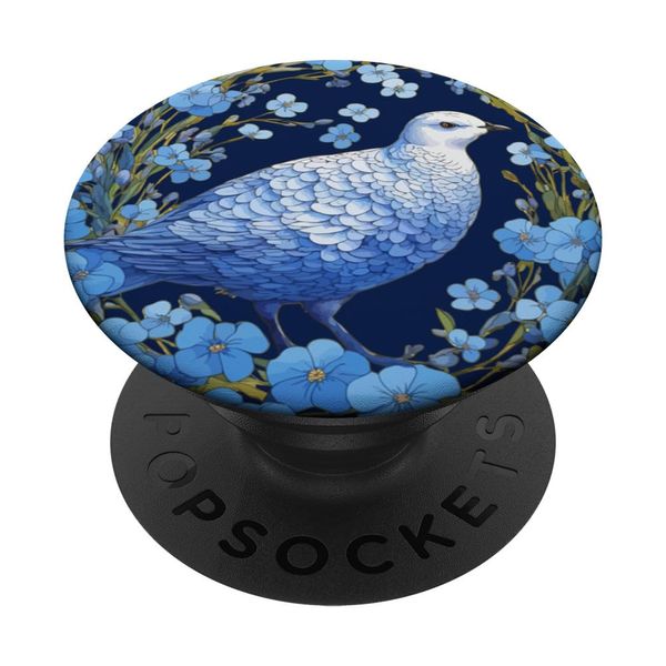 Willow Ptarmigan And Forget-Me-Nots PopSockets Adhesive PopGrip
