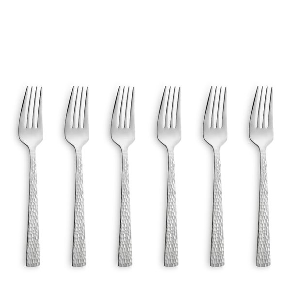 Amefa Felicity Cake Forks Set of 6, High-Quality Cake Forks 6 Pieces, Hammered Cutlery Set in Hammered Design, 18/0 Forks 6 Pieces Stainless Steel Dishwasher Safe