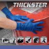 Thickster Powdered Latex Disposable Gloves. Size X-Large. Blue Color, 14 mil Thickness, 12" Length. Fully Textured for Superior Grip. Single Use. Pack of 50. (6604)