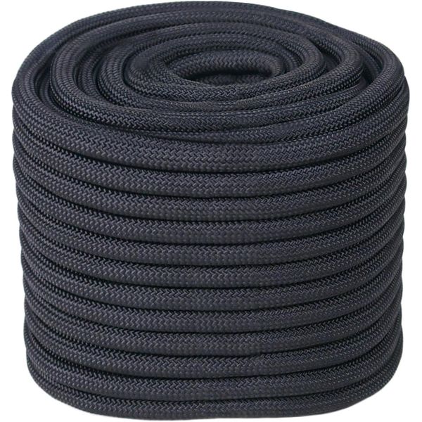 Abio Seil 4mm 10m Schwarz Wäscheleine Schnur Kordel Maurerschnur Nylonschnur Seile Outdoor Bundeswehr Ausrüstung Tau Rope Zeltschnur Spannseil Bootsleine Nylonseil Reepschnur Schwarz 4mm / 10m