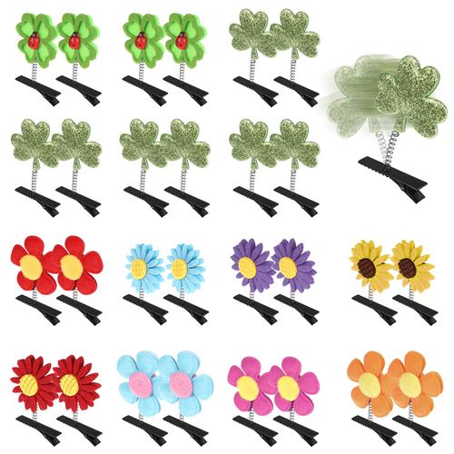 Luinabio 30 Pcs Bean Sprout Hair Clips Mixed Style Plant Hairpins Flower Plant Hair Clip Little Grass Barrette Butterfly Headwear Hair Accessories for Women Girl School Home Party Christmas (Adorable)
