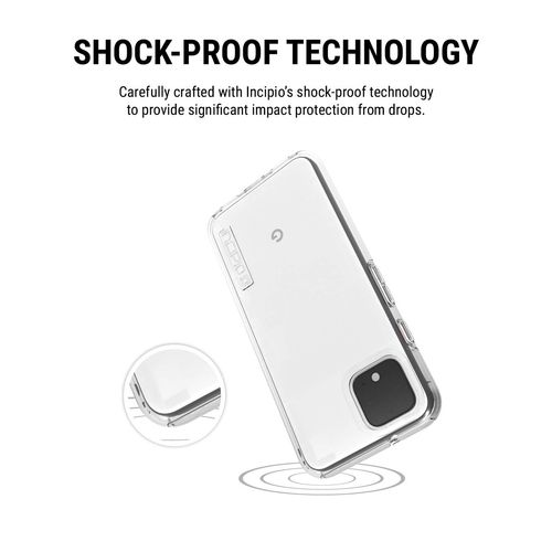 Incipio DualPro Case for Google Pixel 4 - Google Certified Protective Cover (Clear) [Extremely Rugged I Shock Absorbing I Hybrid] - GG-083-CLR