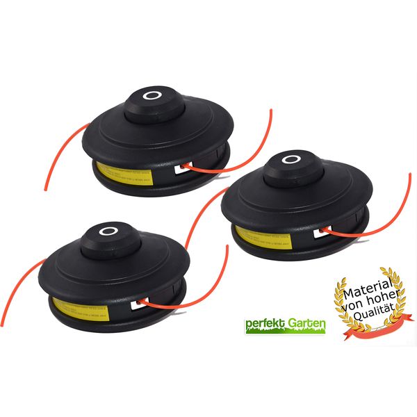 3 x Professional Double Trimmer Head, automatic spool, cord spool for Fuxtec Motorsense